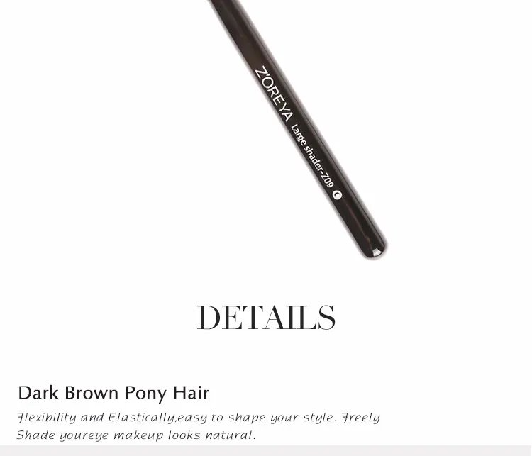 ZOREYA, брендовые натуральные волосы пони, 3 шт., кисть для теней, кисти для макияжа, высокое качество, косметический инструмент для женщин