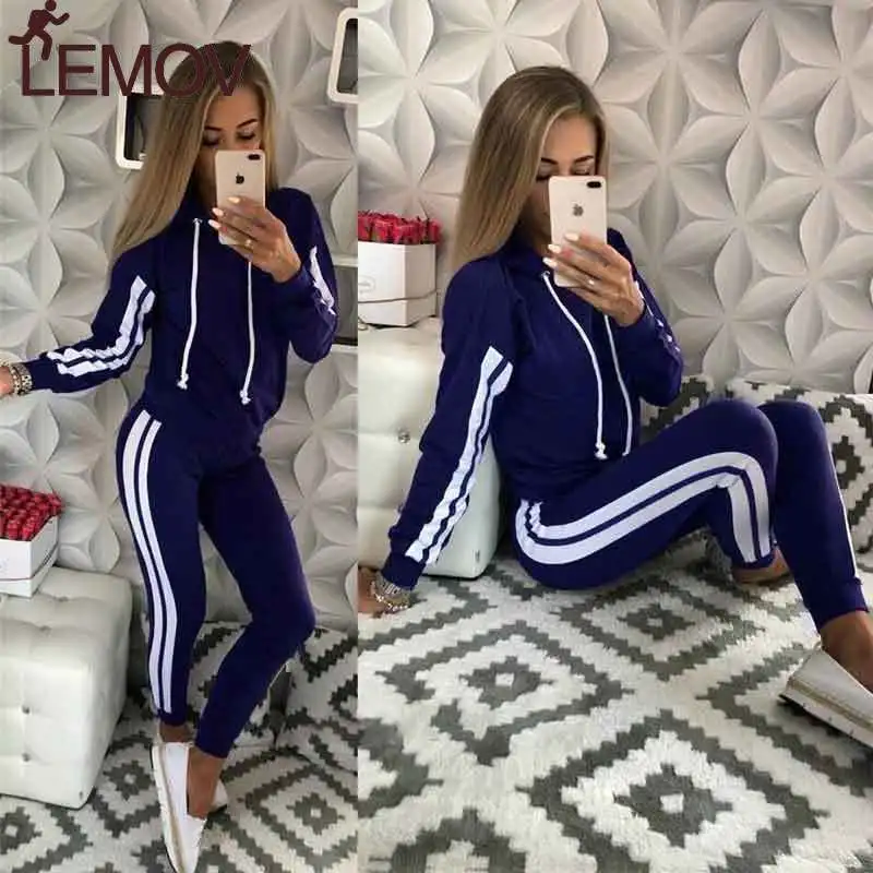 

2019 New Casual Tracksuit for Women Two Piece Set Tight Sportswear 2 Pieces Running Sports Suit for Women Suits