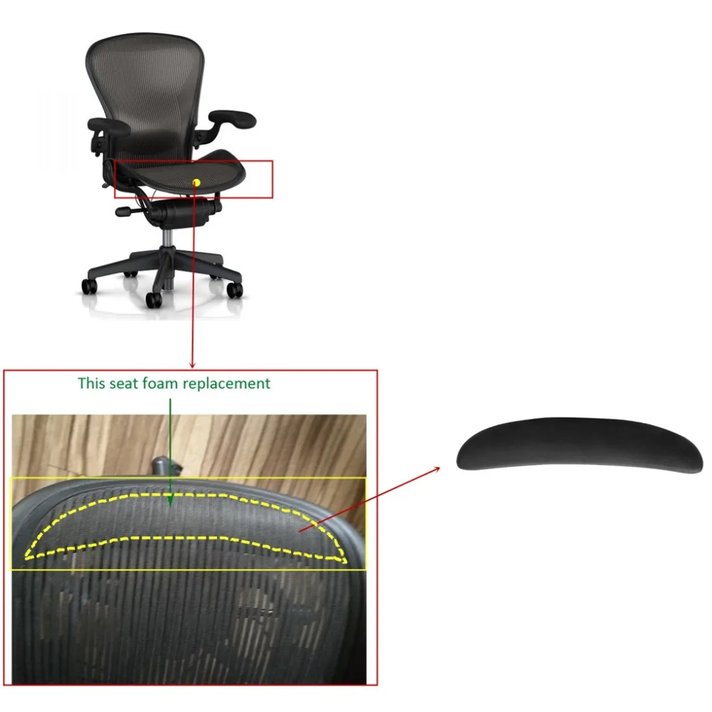 2 шт./лот Черный Новый сиденье пены Замена для herman miller классический Aeron стул A B Размер QAR-Foam