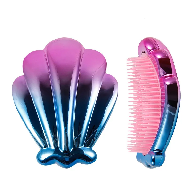 Massager Scalp Electroplate Comb Hair Brush Style Shell Magic Straightening Combs Styling Tool Brosse Cheveux Hot | Красота и