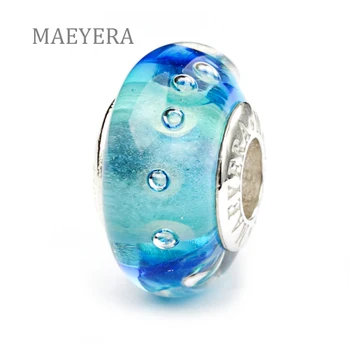 

MAEYERA Authentic 925 Sterling Silver Color bubbles Murano Glass Beads DIY Charm gift Jewelry 920193