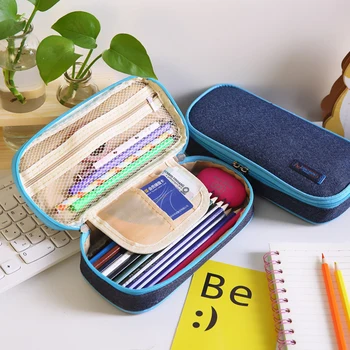 

Korea Multi-function Large Capacity Pencil Case & Bags Canvas Pen Curtain Box for Boy Students Gifts School Stationery Supplies