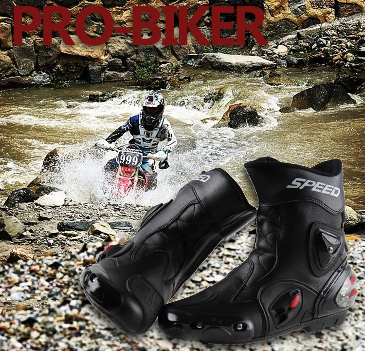 PRO-BIKER SPEED BIKERS; ботинки для мотогонок; ботинки для езды на мотоцикле; мужские ботинки для мотокросса по бездорожью; байкерские ботинки; Байкерская обувь; A004