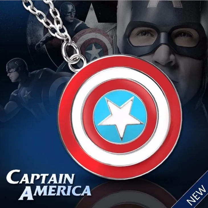 Ожерелье Капитана Америки Стива Роджерса супергерой кулон щит эмалированный логотип Марвел из Мстителей фильм ювелирные изделия для мужчин и женщин оптом