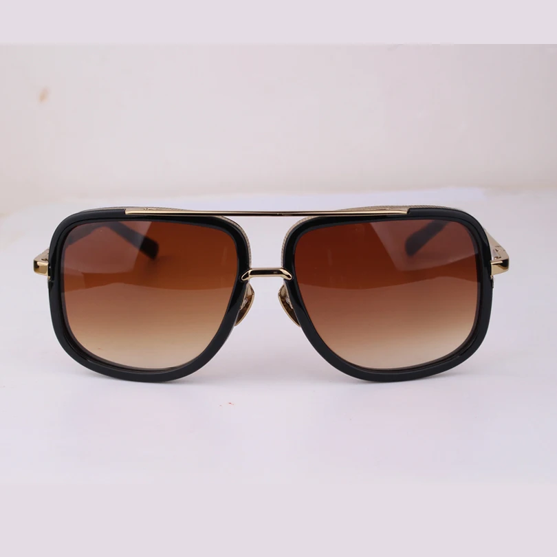

High quality square frame men sunglasses brown gradient lens