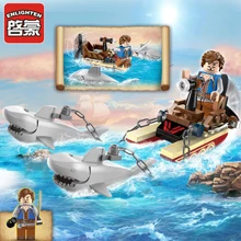 

BP Enlighten 1302 Pirates Series Sharks Contingent Building Block Set Kids Educational Bricks Model Toy For Children