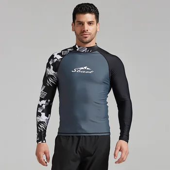 

SBART Men Rash Guard Surfing Diving Suits Swimwear Long Sleeve Suit Swim Floatsuit Tops UV Swimming RashGuard Prevent Jellyfish
