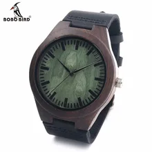 Relojes Luxulry BOBOBIRD Retro De Madera De Bambú de Calidad Superior Diseñador de la Marca Banda de Cuero Reloj de Cuarzo Relojes para Hombres