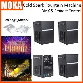 

4 Pcs/lot+20 bags powder fly case packing dmx control safe cold fireworks spark touchable fireworks fountain machine for events