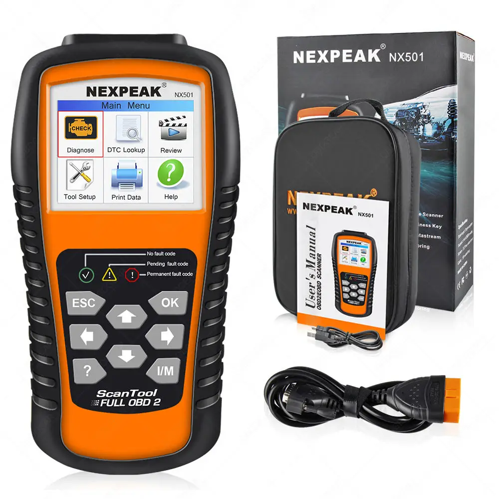 OBD2 автомобильный диагностический сканер NEXPEAK NX501 ODB2, диагностический инструмент, считыватель кода двигателя на русском языке, Автомобильный сканер