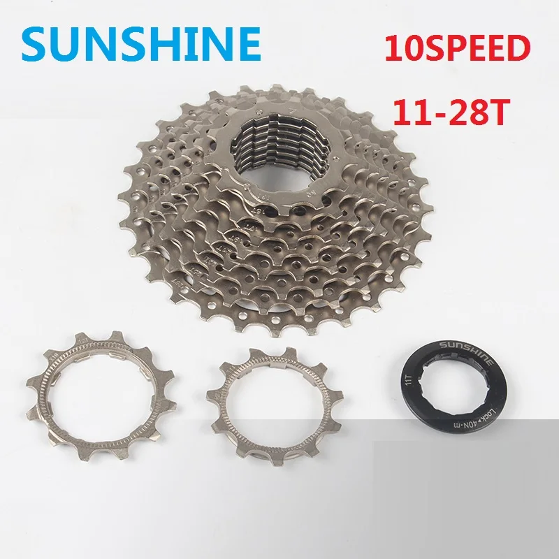 SUNSHINE 9 скоростная велосипедная кассета Freewheel 11-32T серебристого цвета 9/27 скоростная MTB горный велосипедный маховик совместимый Shi-mano - Цвет: 9 SPEED 11-32T