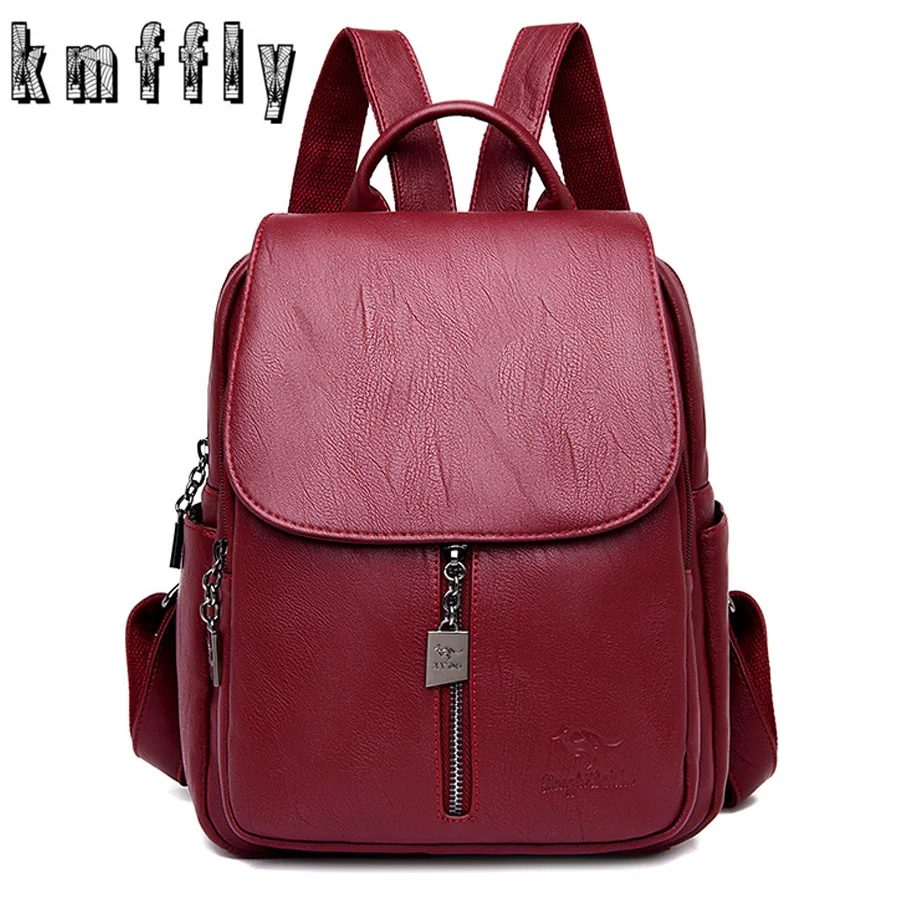 NEW Zipper Women Backpacks Women's Leather Backpacks Female school