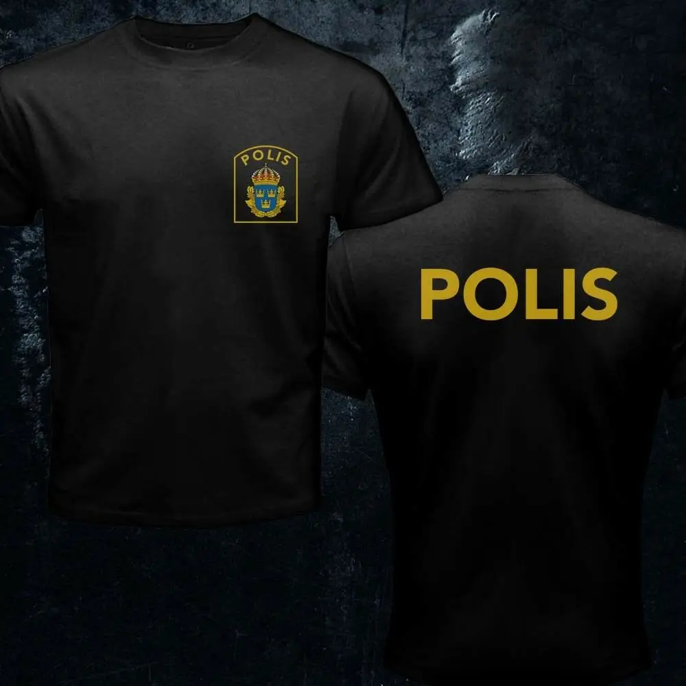 Brinavia Svensk polisien Police Party Logo Стильная хлопковая Футболка с 3D рисунком 2019|Футболки| |