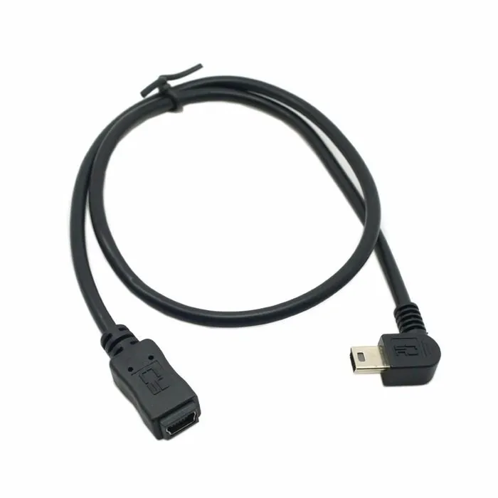 90 градусов левый и правый угловой мини-usb 5 Pin папа-мама удлинитель 0,3 м 30 см