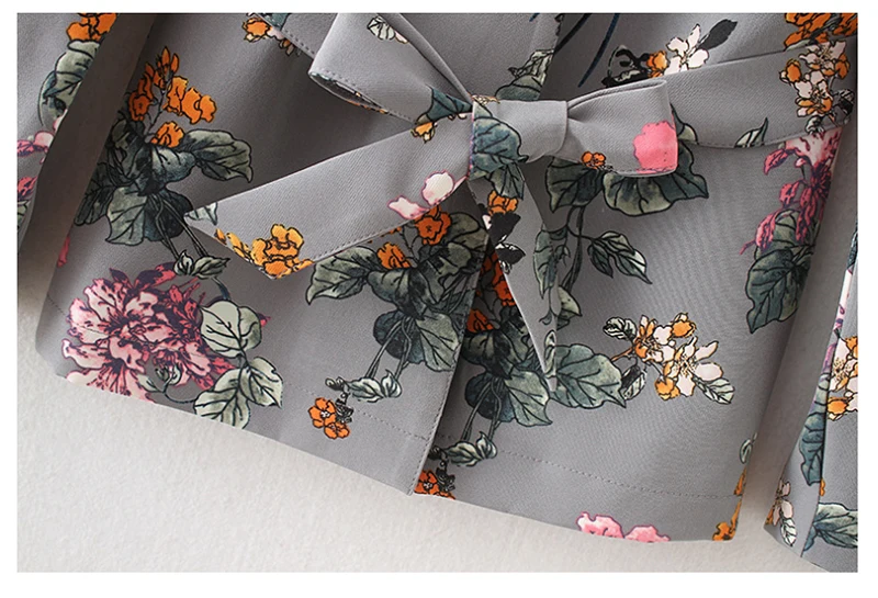 2018 Spring And Summer Women Suit New European Fashion Medium And Long Printed Long-Sleeved Belt Top Casual Small Suits D8A157 (6)