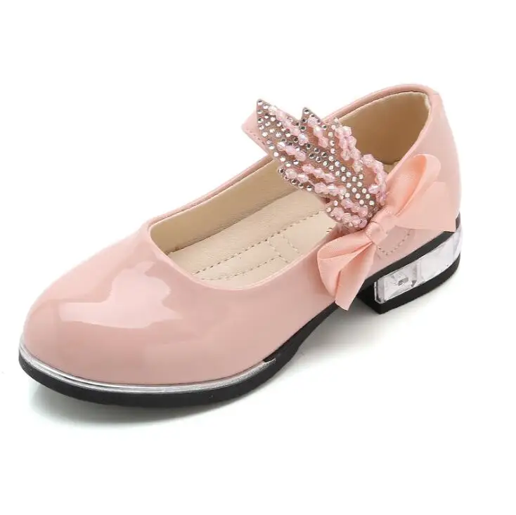 Детская обувь; обувь принцессы на высоком каблуке для девочек; модная детская обувь; кожаная модная нарядная обувь для девочек; Свадебная обувь для танцев - Цвет: picture color