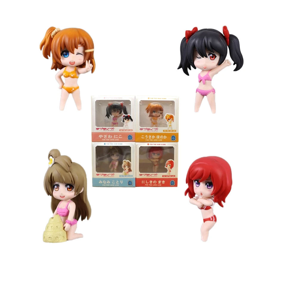 4pcs Love Live Cute School Idol Project Swimwear Honoka Kotori Maki Nico Japanese Anime Action Figure Toys 9cm Model 0617 Figure Toy Action Figure Toysjapanese Anime Aliexpress
