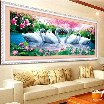 

DPF Diamond Embroidery & 5D Swan Eternal Love Round Diamond Painting Cross Stitch Kits Soulmate Diamond Mosaic Home decoration