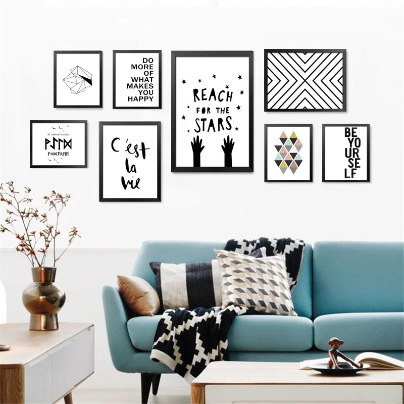 

Reach For The Stars Modern Abstract Geometry Canvas Art Print Painting Poster, Wall Picture for Home Decoration FG0046