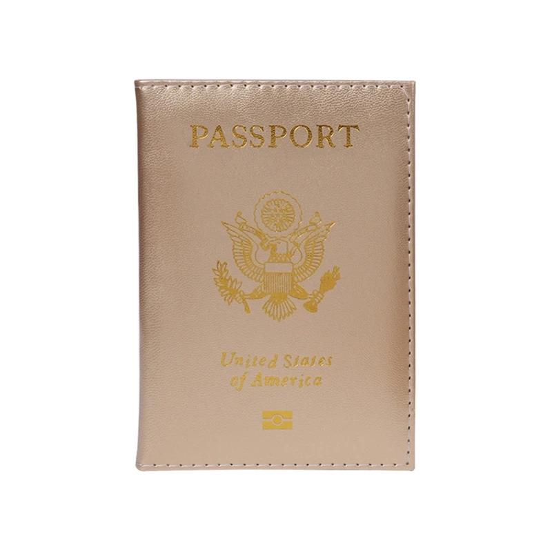 Чехол-органайзер ярких цветов для паспорта и путешествий, защитный чехол для карт, американский чехол - Цвет: GOLD