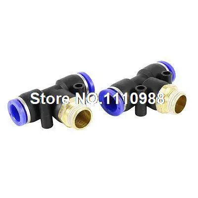 

12mm to 12mm Tubing 16mm 3/8PT Thread Connecting Pneumatic Quick Fittings 2pcs