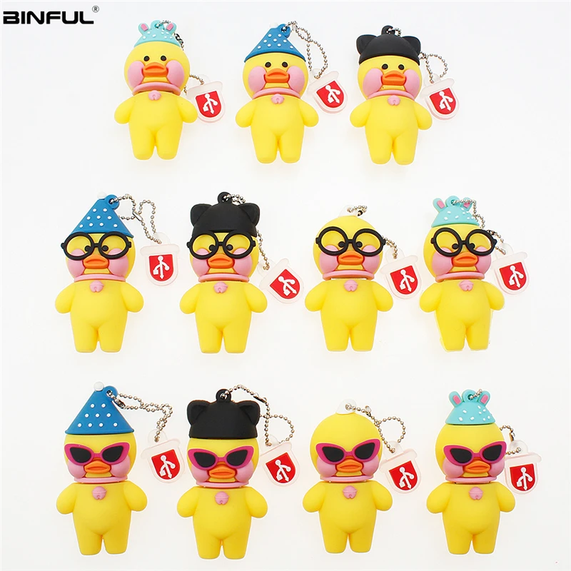 

New Style Usb Flash Drive Fun Cartoon Hyaluronic Acid Duck Pen Drive 4G 8GB 16GB Memory Stick 32GB 64GB 128GB Pendrive Best Gift