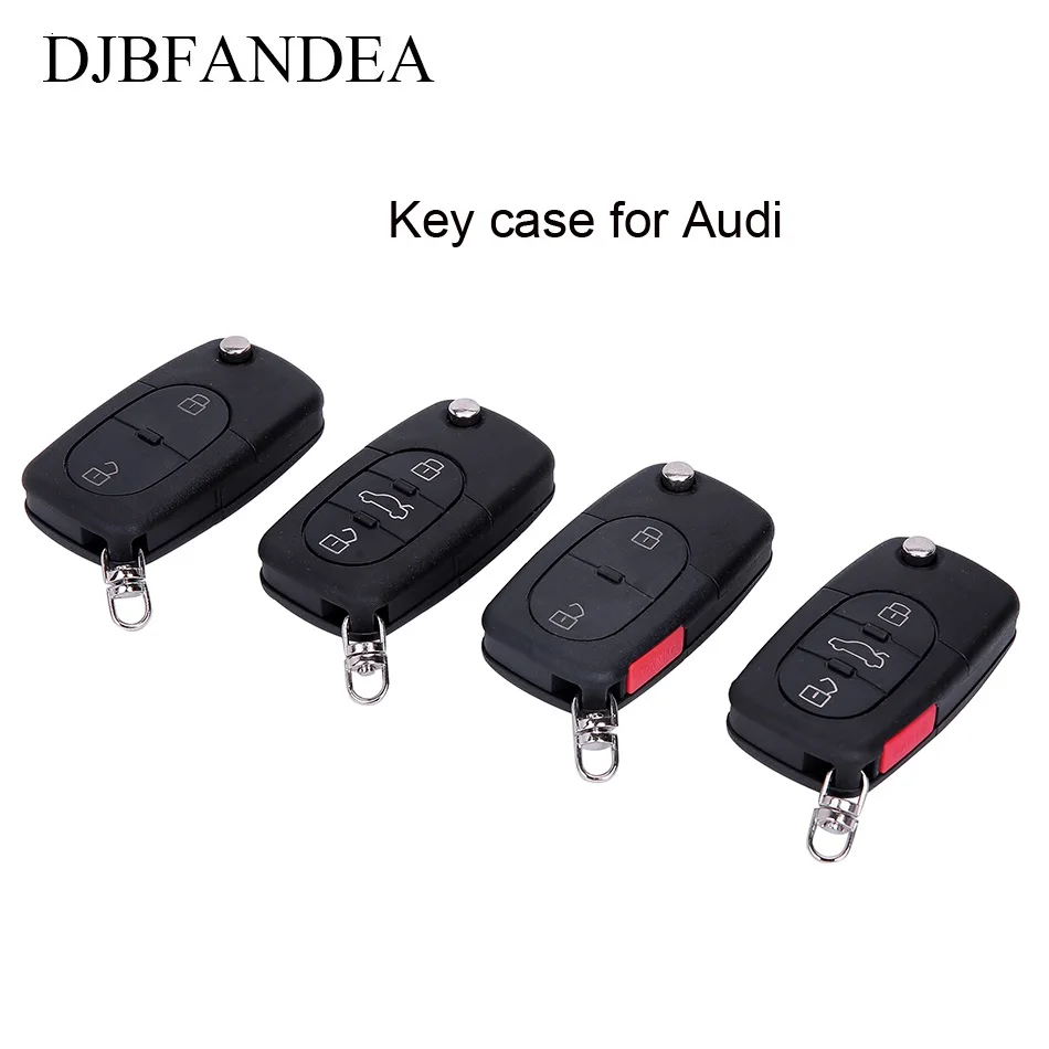 

DJBFANDEA 2/3/4 Button Remote Key Car for Audi a4 a2 a3 a6 a8 TT RS4 Uncut HU66 Blade Fob Case Switchblade