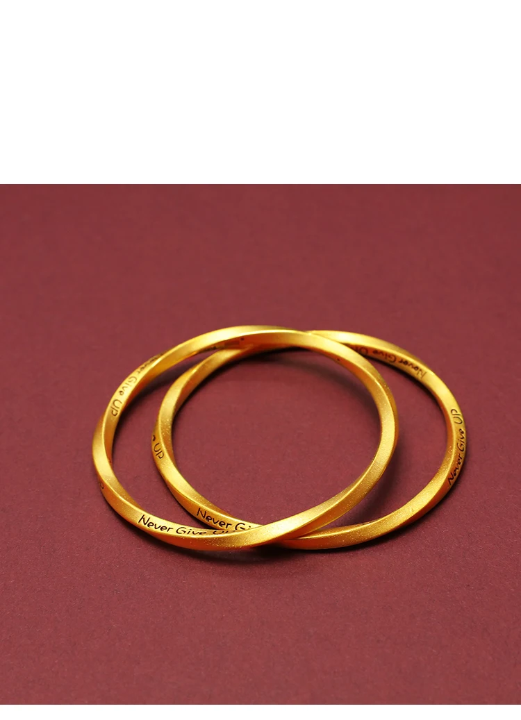 24K Pure Gold Bracelet Real 999 Solid Gold Bangle Upscale Beautiful