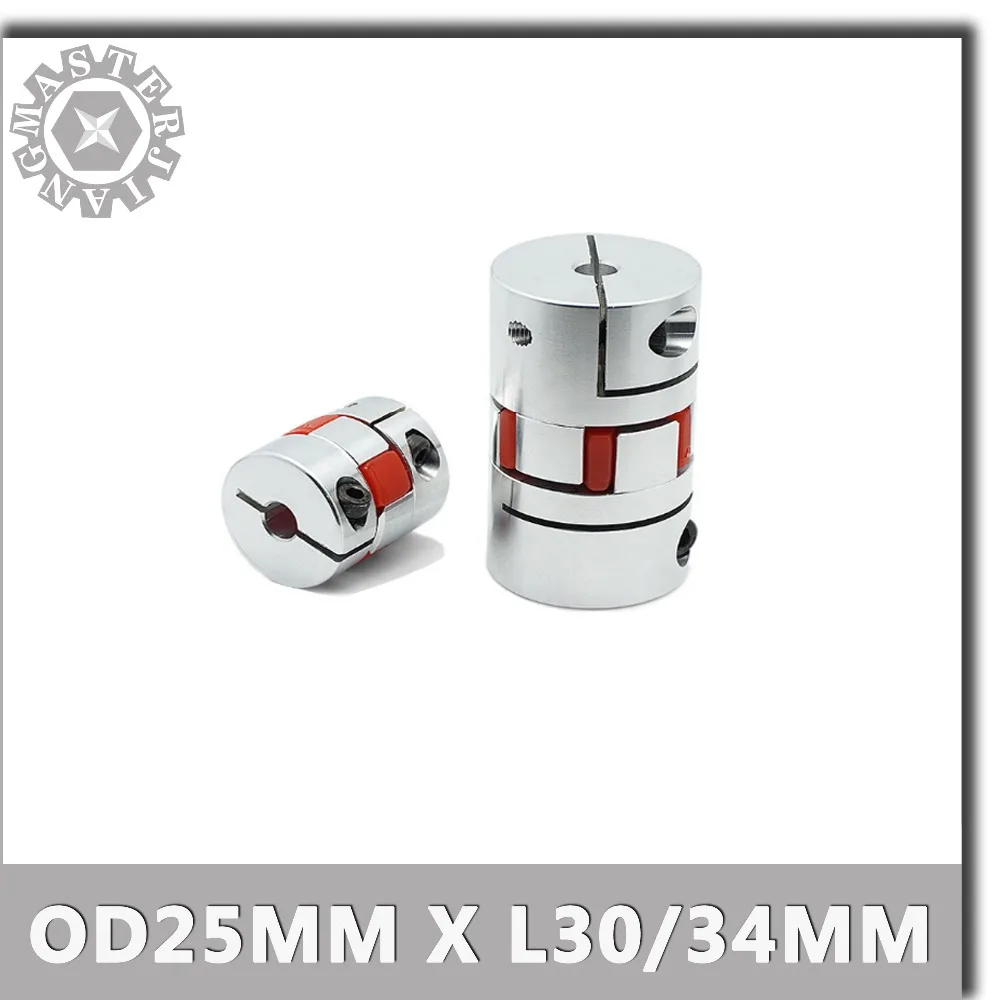 

1pcs OD25 L30/34mm CNC Flexible Plum Clamp Coupling Shaft 5-12mm customizable Coupler Encode Connector Motor Jaw Shaft Coupler
