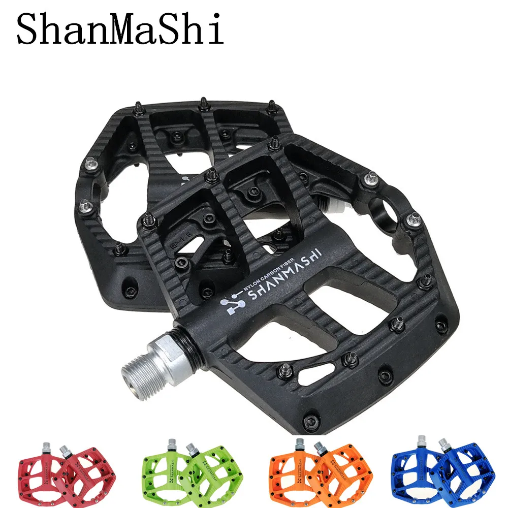 2019 Mountain Bike Pedal Bicycle Flat Pedals Nylon Carbon Fiber shaft MTB Cycling Anti skid Foot
