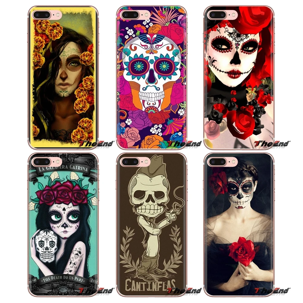catrina girl Flower Transparent Soft Cases Covers For Samsung Galaxy S3 S4 S5 Mini S6 S7 Edge S8 S9 S10 Plus Note 3 4 5 8 9 |