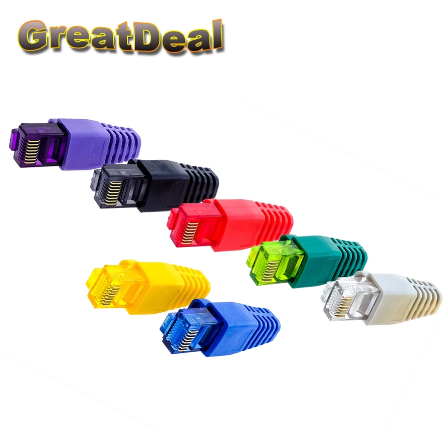 50/100/500x Colorful RJ45 Connector CAT5 CAT5e Cat6 Modular Cable Plugs Network Ethernet Crystal Plug RJ45 Connectors HY1544
