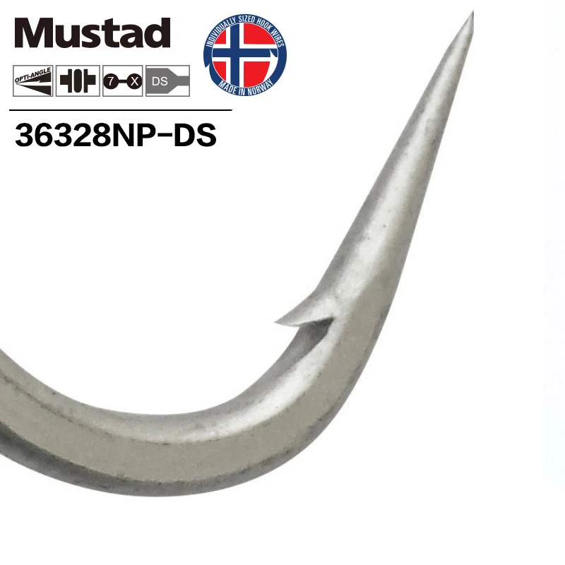 Рыболовный крючок Mustad Norway, высокое качество, Высокоуглеродистая сталь, тройной рыболовный крючок, 2/0-7/0, 36328NP-DS