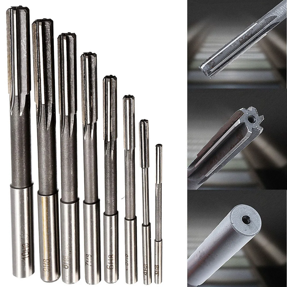 

Set of 3/4/5/6/7/8/9/10mm Straight Shank HSS Chucking Machine Reamer Drill Bit