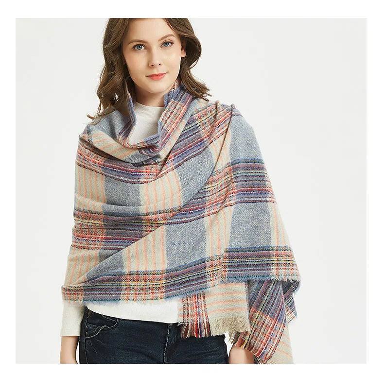 

SELLWORLD 2019 Celebrity Big Brand Women Winter Scarf Long Size Warm Fashion Scarves & Wraps plaid