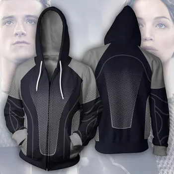 

Movie The Hunger Games Hoodie Katniss Everdeen Cosplay 3D Print Sweatshirt Zipper Hooded Costume Jackets Plus Size 5XL Hoodie