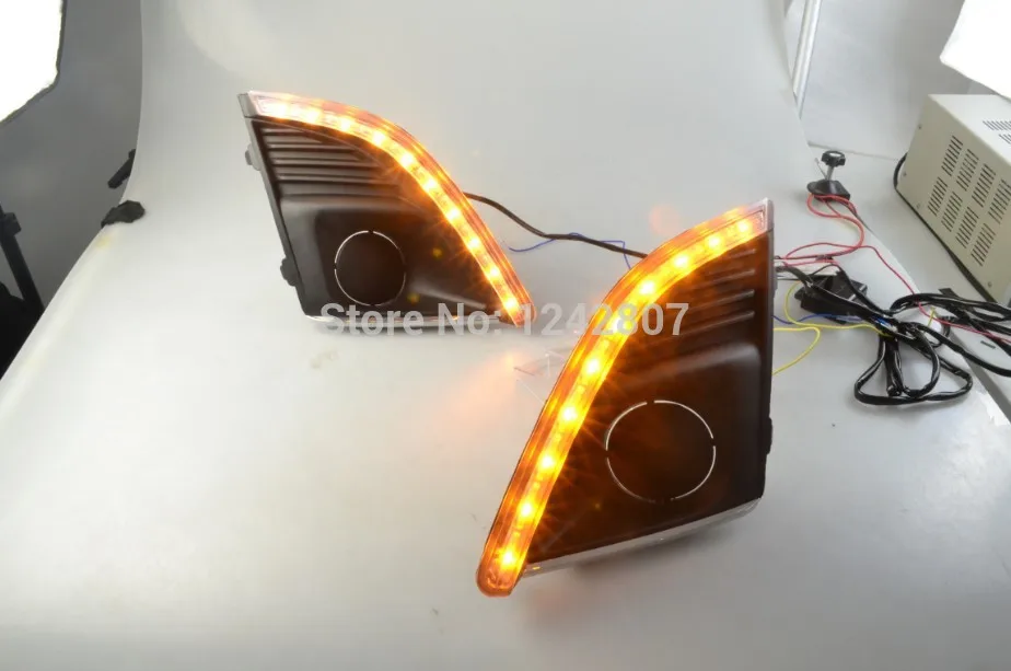 

Free shipping ! led drl daytime running light fog lamp with yellow turn signals for Chevrolet Cruze MY 2013 facelift MY2013