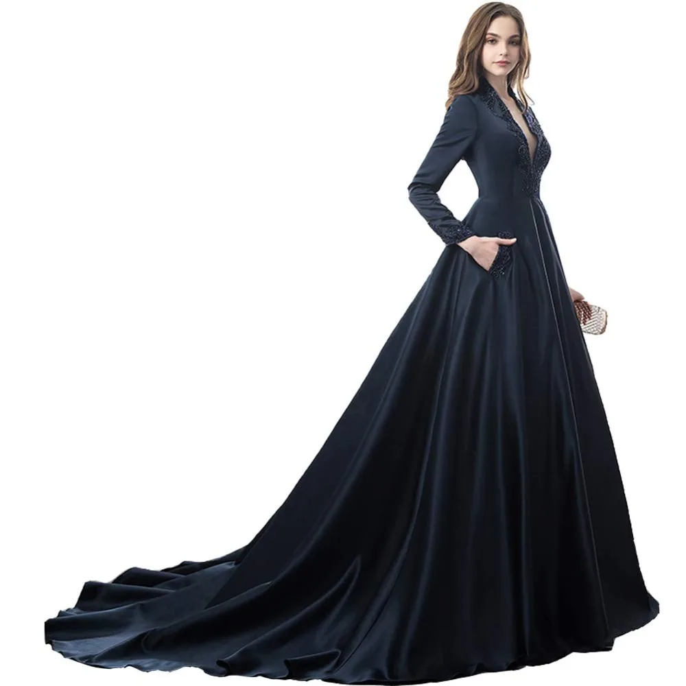 JaneVini A Line Burgundy Evening Dress Long Sleeves V Neck Heavy Beading Plus Size Gown Satin Dubai Formal Dresses Gala Jurken JaneVini A Line Burgundy Evening Dress Long Sleeves V Neck Heavy Beading Plus Size Gown Satin Dubai Formal Dresses Gala Jurken