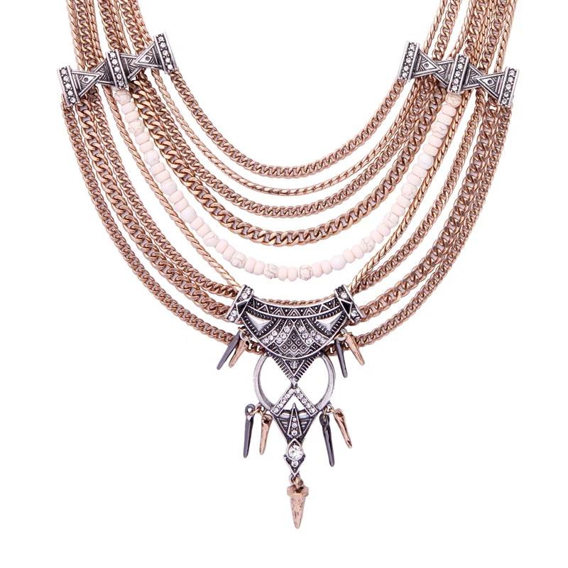 JOOLIM античное многослойное регулируемое массивное ожерелье с узлом модное ювелирное изделие