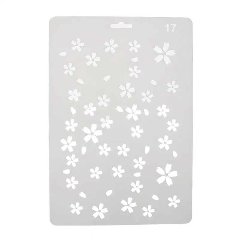 

Cherry Blossom Flower Pattern Hollow Template Plastic Stencils for DIY Scrapbooking Photo Album Decor Drawing Painting Card Tool