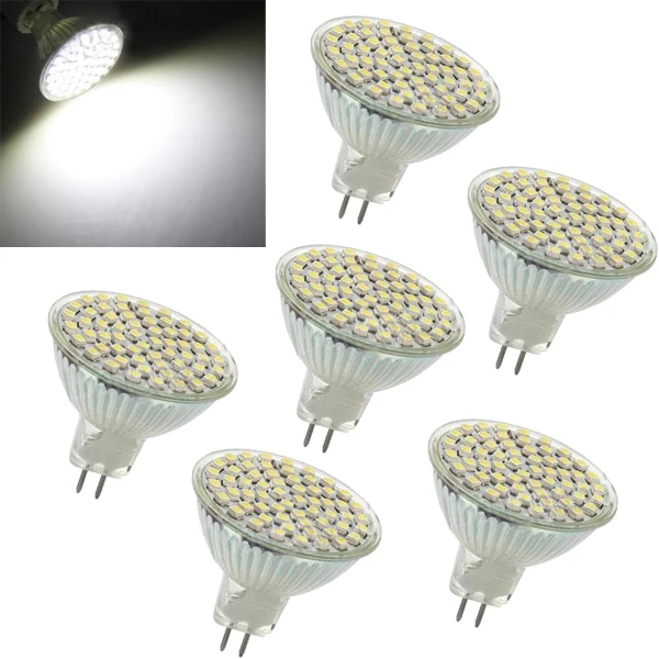 

Promotion! 6x G/GU/GX5,3 MR16 3528 SMD 60 LED Lampe AMPOULE SPOT Lumiere BULB BLANC 12V 4W
