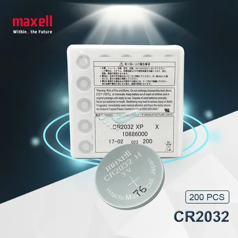 Marca de Bateria Botão de Célula tipo Moeda Baterias para Computador Relógio de Brinquedo de Controle Nova Maxell Original 3 v Remoto cr 2032 200 pc Cr2032