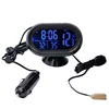 Digital 12V / 24V Auto Car Thermometer Voltmeter Voltage Tester Clock Temperature Meter LCD display with backlight 10% ► Photo 3/6