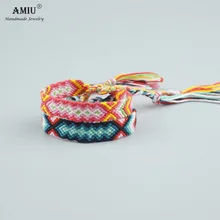 

Handmade Hippy Boho Embroidery Cotton Friendship Bracelet Love Charm Woven Rope String Friendship Bracelets For Women Men k31-40