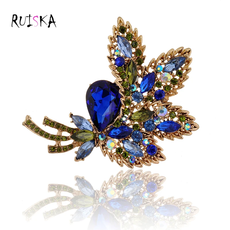 Big Rhinestone Crystal Brooches New Statement Fashion Women Jewelry