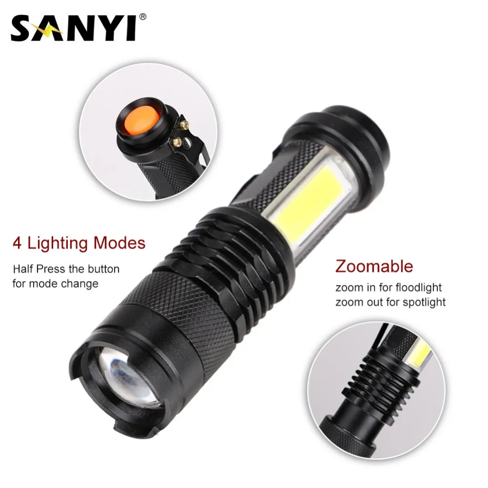 

Portable Q5 COB Waterproof LED Mini Flashlight Adjustable Zoom Focus Torch Penlight Use AA/14500 Battery Camping Lighting