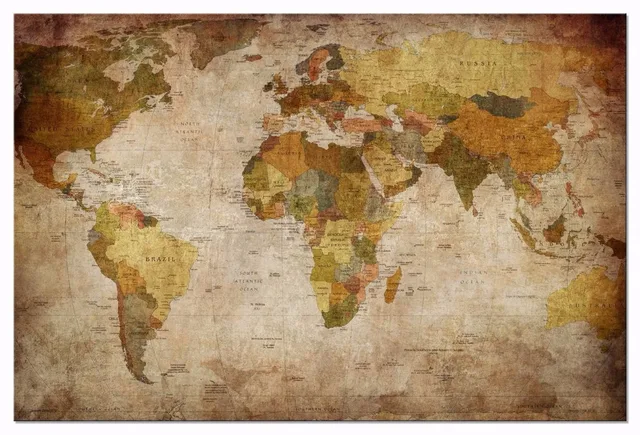 canvas wall art print vintage world map painting 1piece framed canvas painting antiquated map world painting