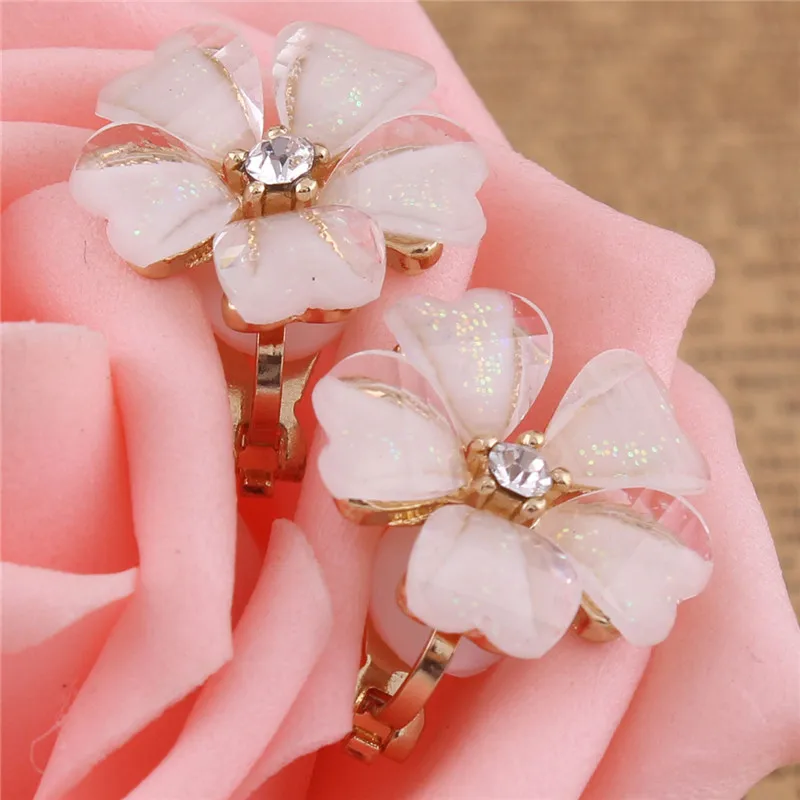 new design gold or silver clip on earrings for girls  (13)