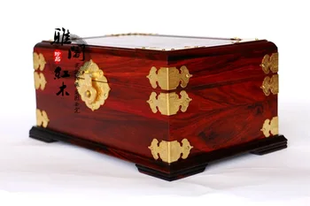 

Redwood crafts mahogany red wood jewelry box fine jewelry boxes double coated copper mirror box factory direct