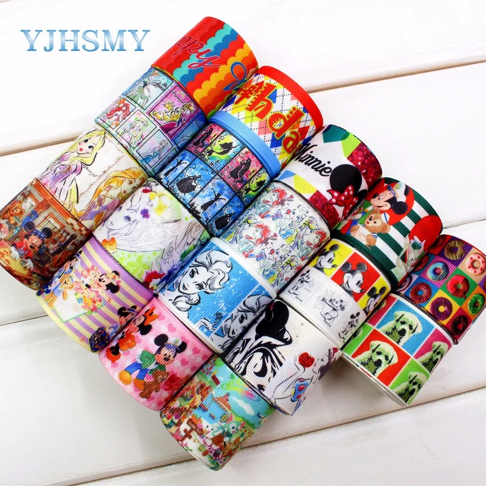 

YJHSMY 173236,38mm 10 yards Cartoon Ribbons ,Thermal transfer Printed grosgrain, Wedding Accessories DIY handmade material